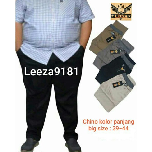 CELANA CHINOS COWOK PANJANG JUMBO KARET PINGGANG RIP KOLOR (BIG SIZE)