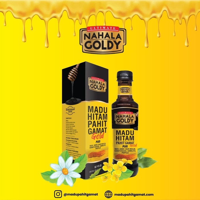 

madu- madu hitam pahit gamat nahala goldy -madu.