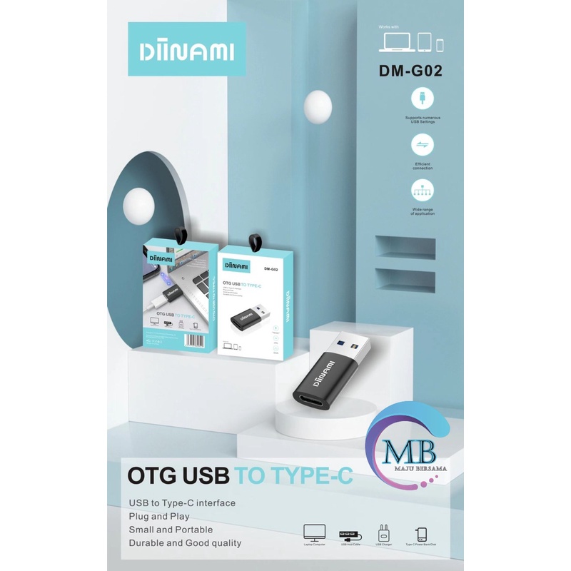 DM-G02 DIINAMI sambungan tipe c ke usb OTG USB Type C Female to USB A Male Adapter Converter Connector MB3709