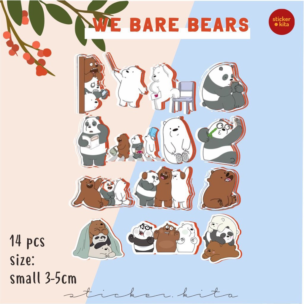 

We Bare Bears - Sticker Tumblr Aesthetic [FREE GIFT] // BISA CUSTOM STICKER STICKER.KITA