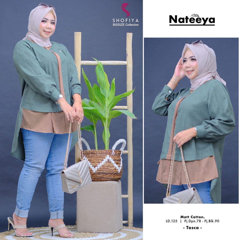 ATASAN WANITA/TUNIK EDISI BIG SIZE BAHAN COTTON PREMIUM ~ NATEEYA ORIGINAL SHOFIYA 