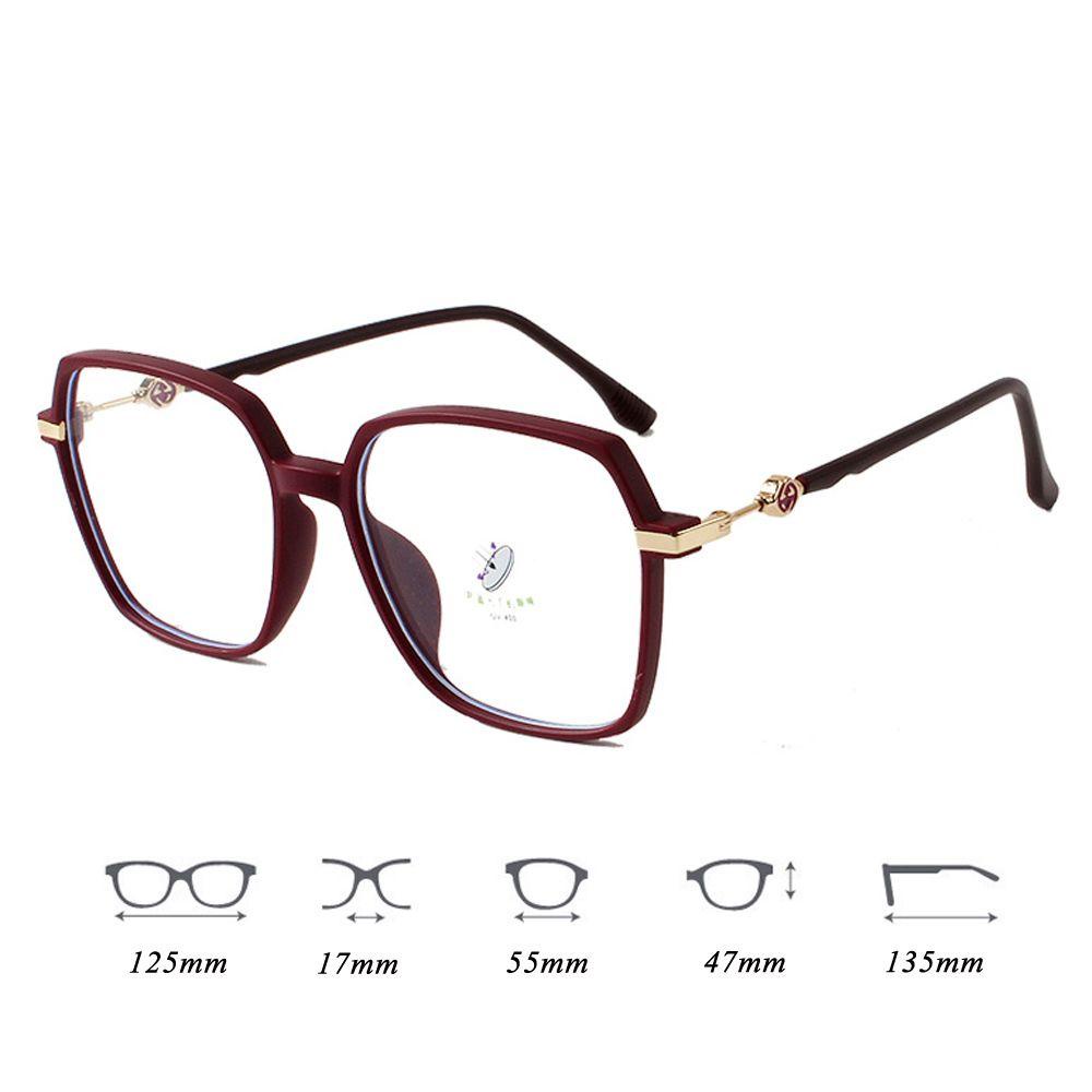 Lily Anti-Blue Light Glasses Portable Kacamata Hias Perlengkapan Kantor Wanita Pria Oversized Frame