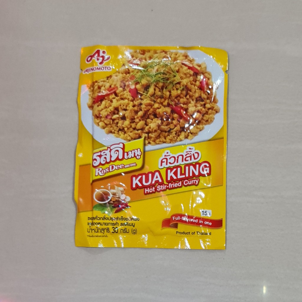 Bumbu Ajinomoto Rosdee Kua Kling Hot Stir Fried Curry Thailand 30 Gram