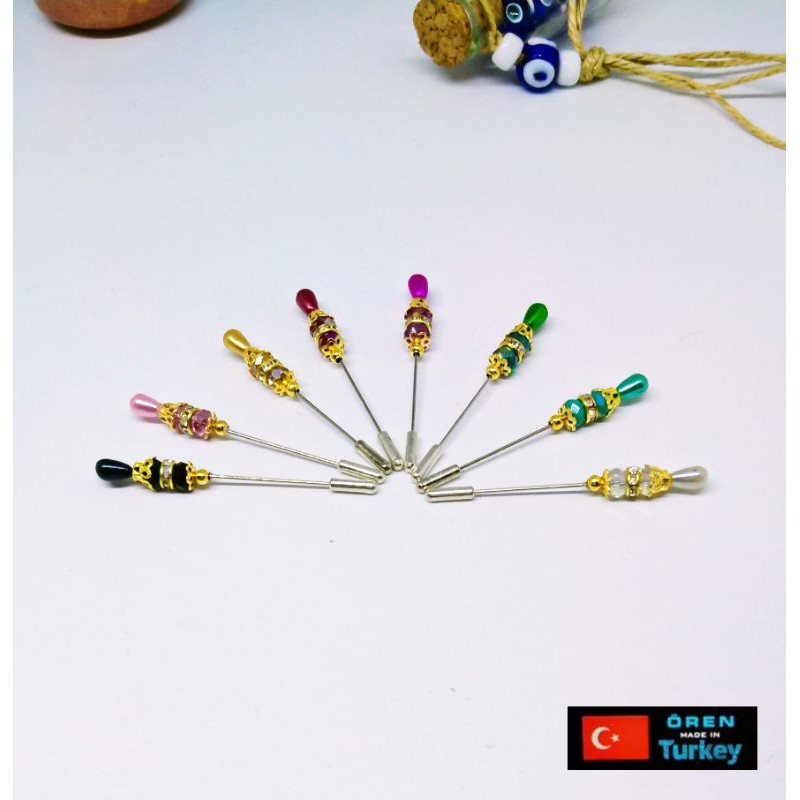 JARUM JILBAB TURKI GOLD SERIES - SIAM, TOPAZ, EMERALD Oren Turkey