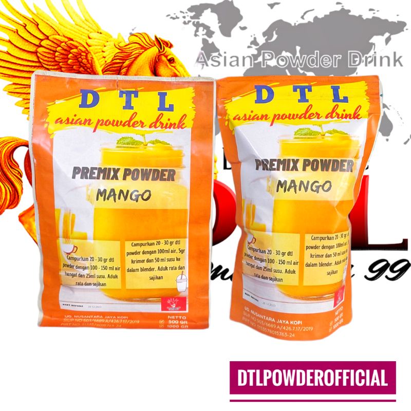 

BUBUK MINUMAN PREMIX RASA MANGO / POWDER DRINK MERK DTL