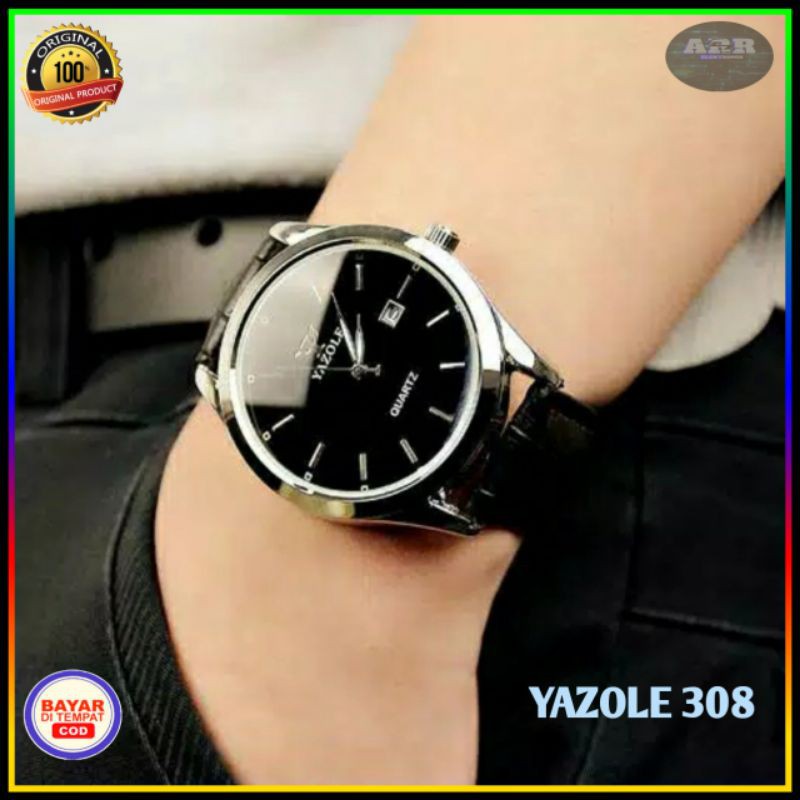 JAM TANGAN PRIA YAZOLE 308 NEW FASHION CASUAL ANALOG QUARTZ ANTI AIR