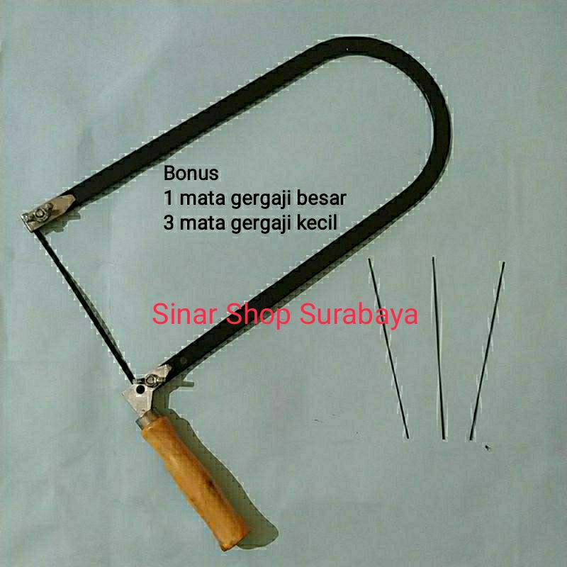 Pegangan/ gagang gergaji triplek, bonus 3 biji mata gergaji