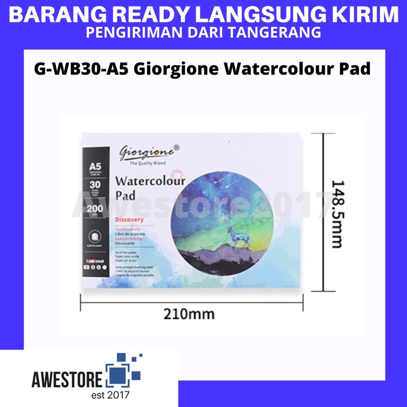 G-WB30 A4 A5 Giorgione Watercolor Paper Pad Kertas Cat Air Water Color