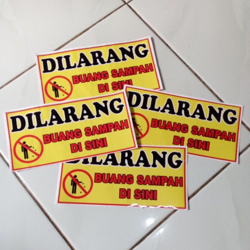 Stiker Dilarang Buang Sampah