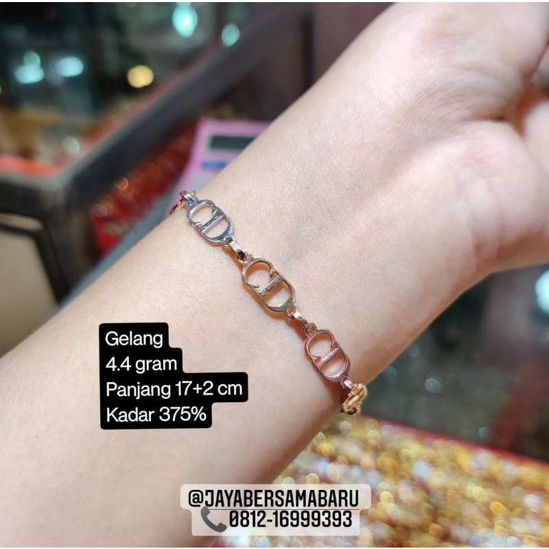 Gelang rantai CD emas kadar 375%/8k