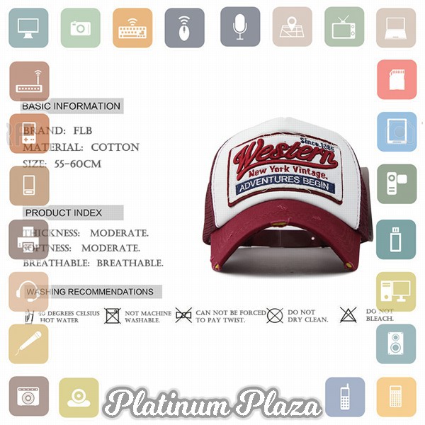 FLB Topi Trucker Baseball Cap Snapback Mesh Model Western New York - F207