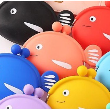 INFY - Dompet Koin karakter motif ikan Lucu Jelly Silicone wallet Coin Pouch Anti Air D029 Fashion