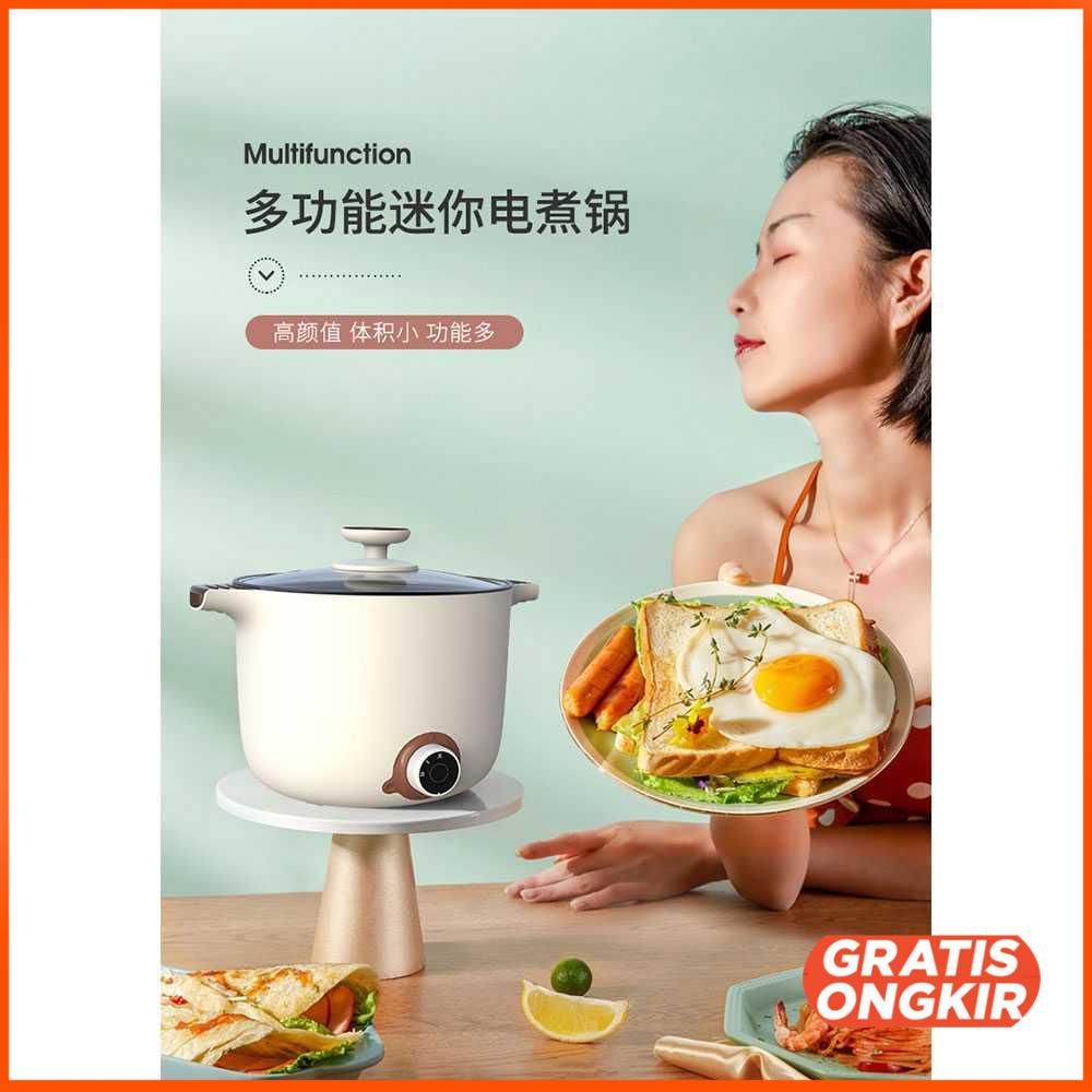Panci Listrik Mini Electric Cooker Skillet 600W 1.5L AJL-A1301