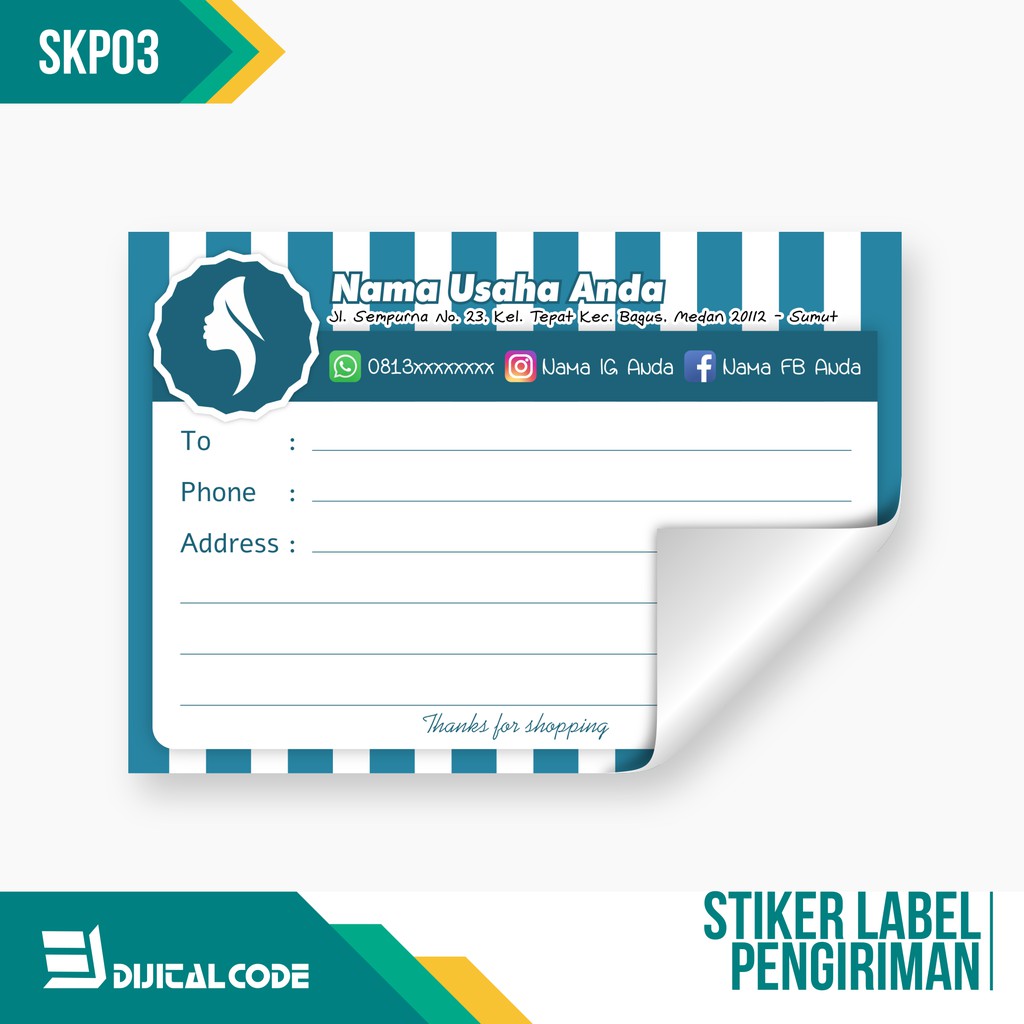 

SKP03 Stiker Label Pengiriman Paket Online Shop Olshop