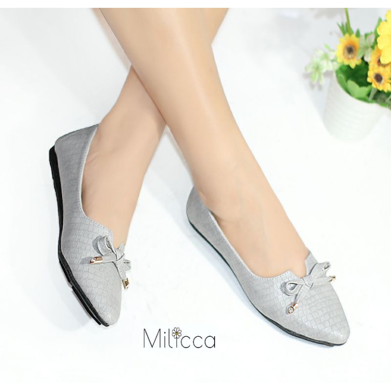 Milicca Clorita Sepatu Flat wanita Flat Shoes Sol Karet