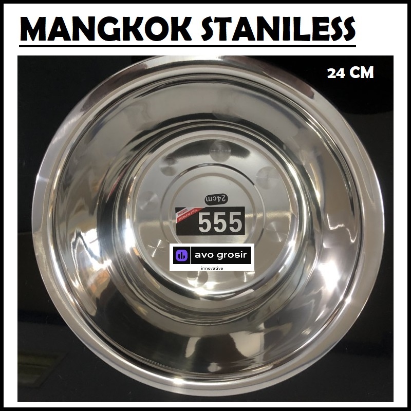 mangkok alumunium besar - silver stainless bowl