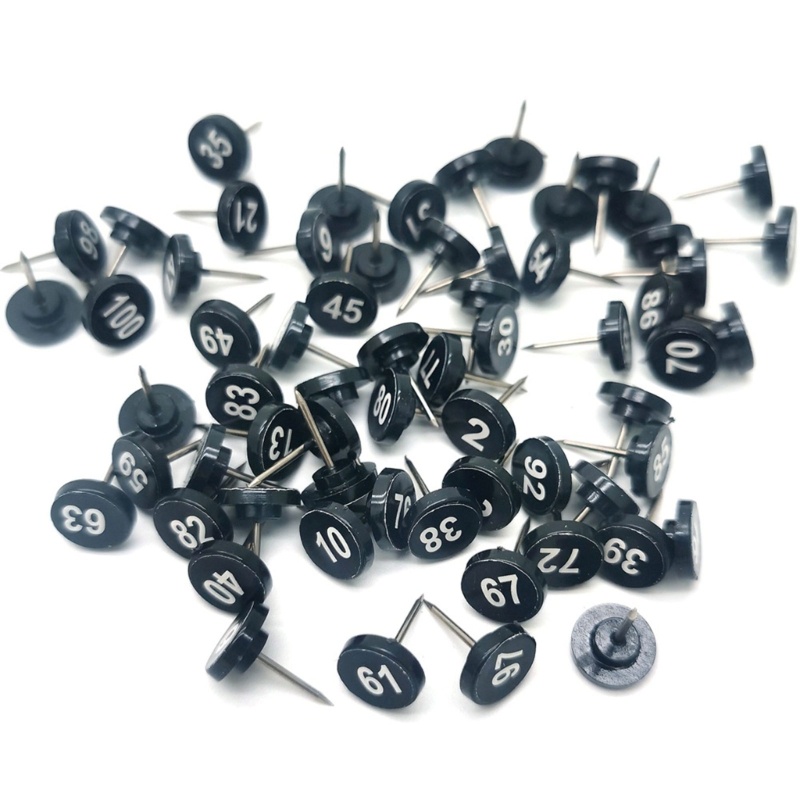 Zzz 100Pcs Pin Bulat Motif Angka Untuk Papan Buletin Kantor / Sekolah