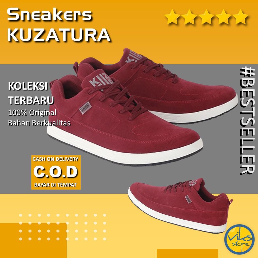 Sepatu Sneakers Pria Cowok Tali Style Casual Distro Kuzatura Original Suede Lokal Premium Elegan