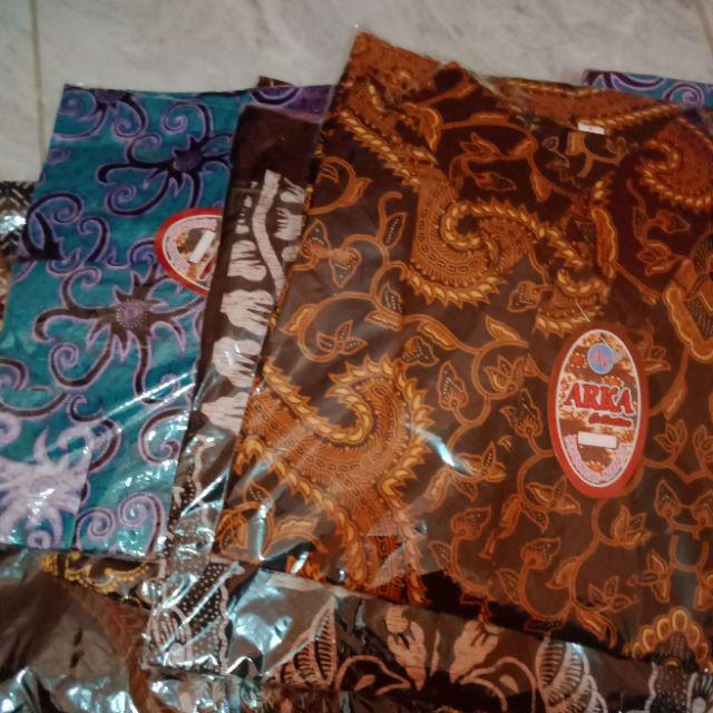 Madu Batik Hrb026 Kenongo Kemeja Hem Pendek Padi Pekalongan M L Xl Murah Keren Bati Pria Wajik Biru