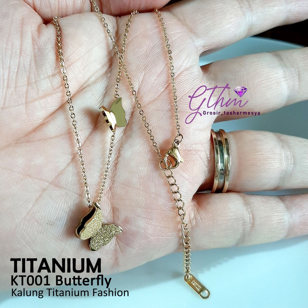 Gthm Kalung wanita titanium kupu-kupu butterflies kt005 style korea