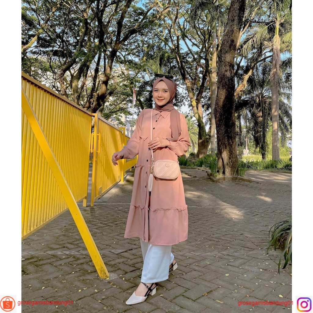 Azla Long Tunik  Tunik Muslim  Tunik Wanita  Baju Tunik  Atasan Muslim Wanita Terbaru  Termurah  OOT