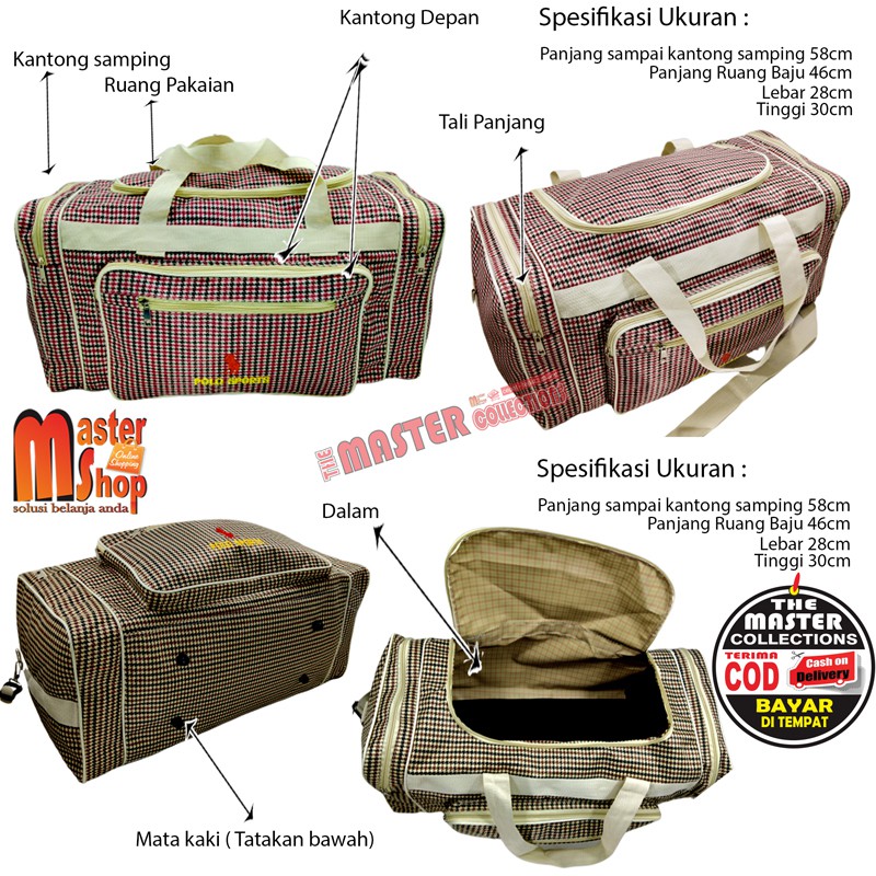 Tas pakaian travel bag jumbo polo sport terlaris Tas Mudik Polo