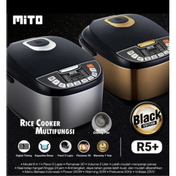 Mito Rice Cooker Digital Mito R5+/Mito Magic Com R5+ 8 in 1