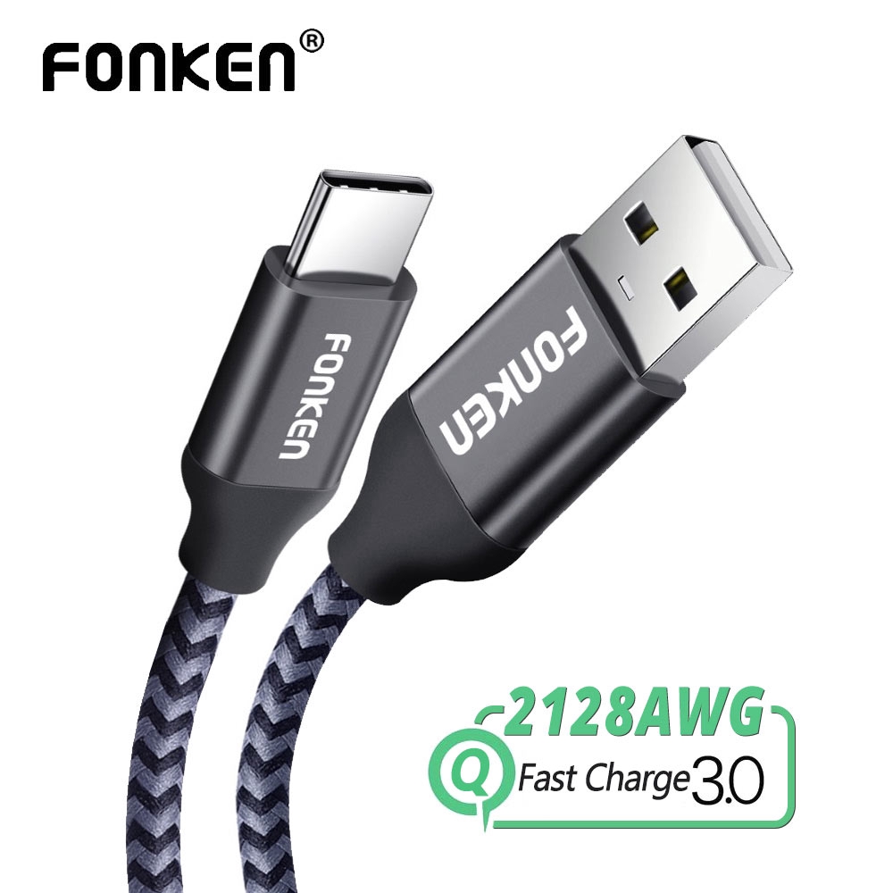 

FONKEN USB Type-C Cable Quick Charge Phone Cable 2m 3m 3A Fast Charging Data Cord for Mobile Cable