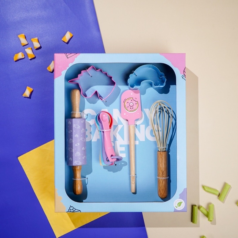 Cypruz Candi Baking Tool Set | Spatula Whisker Sendok takar Gilingan adonan cetakan kue