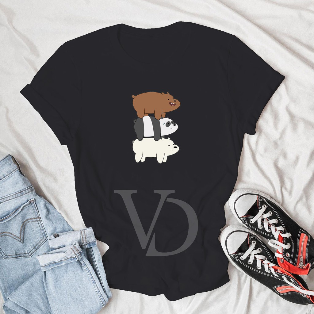 BAJU KAOS We bare bears / WBB baju korea lucu  TEE V TEE WANITA PRIA LENGAN PENDEK