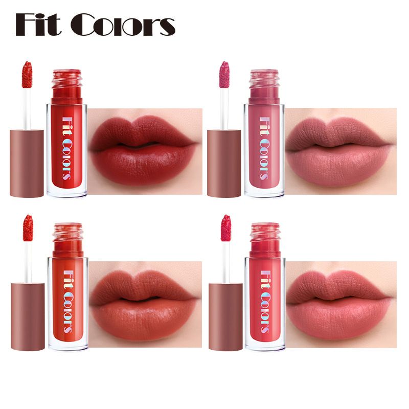 ( FANTASY Lip Gloss Set ) 4 In 1 FIT COLORS Original Lip Gloss Set Korea Formula Moisturizing Waterproof Terlaris