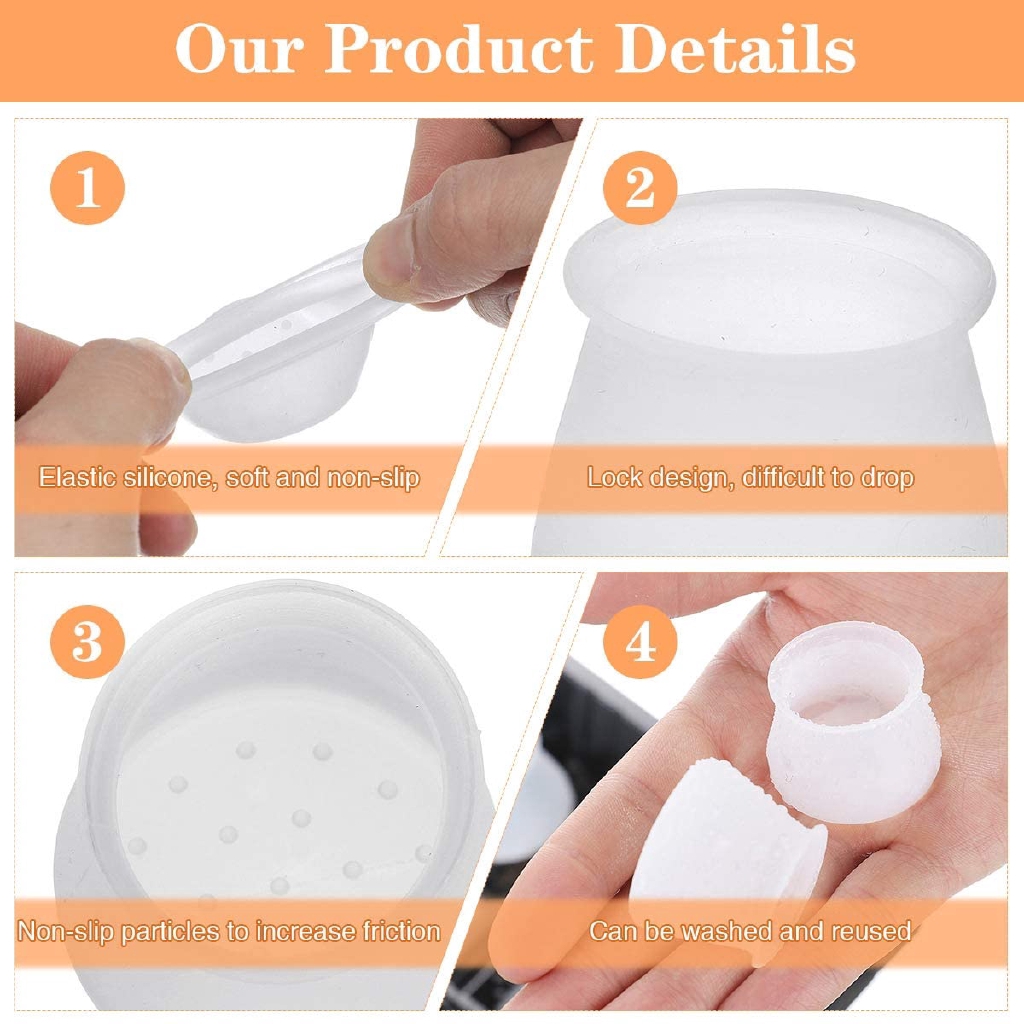 [4Pcs] [ Furniture Leg Silicone Protection Covers ] [ Anti-Slip Table Chair Legs Caps For Prevents Scratches and Noise ]