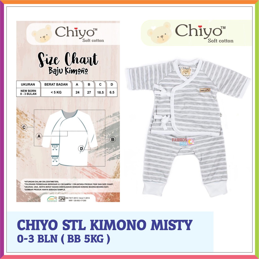 ❤ Baby Fashion ❤ CHIYO SETELAN KIMONO NEW BORN BABY / BAJU PANJANG BAYI / MOTIF MISTY 0-3 BLN