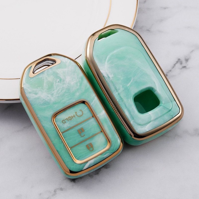 Casing Kunci Mobil Honda Civic City Accord CRV CR-V 2022 Bahan TPU Aksen Giok Emas