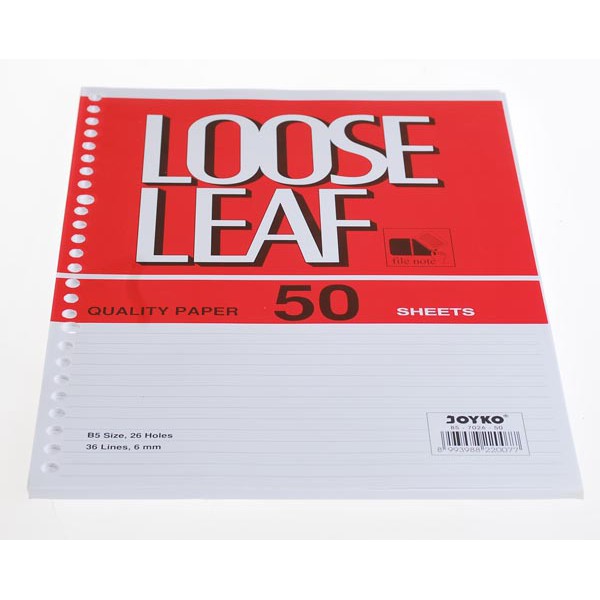 loose leaf paper joyko B5 isi 50 lembar refill kertas file note murah