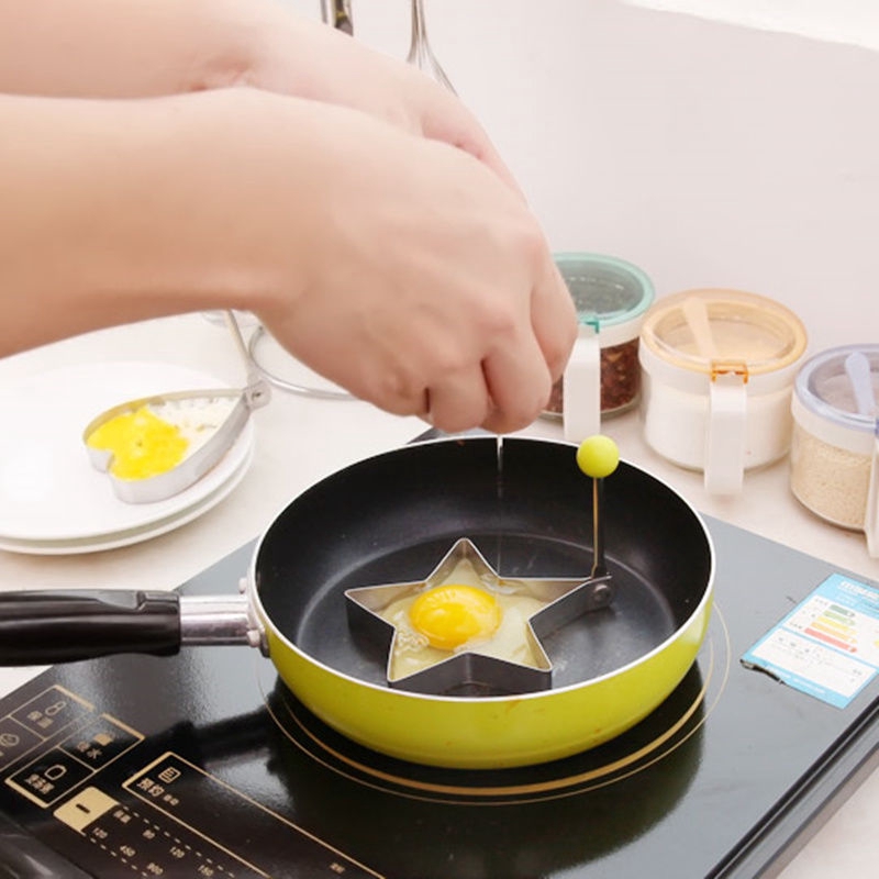 Stainless Steel Fried Egg Pancake Shaper Omelette Mold /Heart Round Flower Frying Egg Cooking Mold Kitchen Accessories Gadget Rings