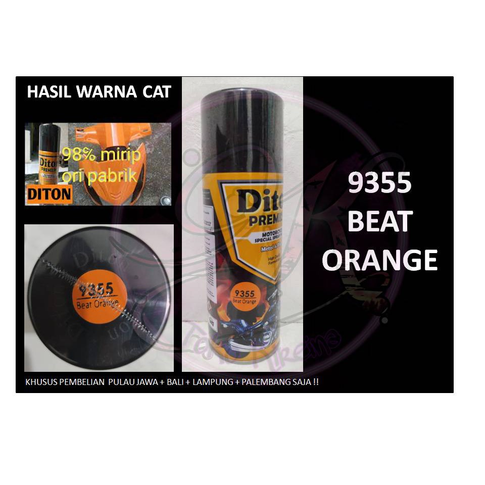 Cat Pilox Diton Premium BEAT ORANGE 9355 400cc warna oren honda beat repsol sepeda motor mobil helm