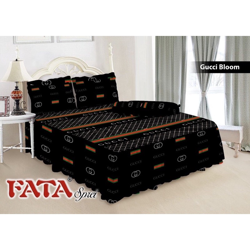 FATA - Sprei Rumbai Gucci Bloom Ukuran King 180x200 / Queen 160x200