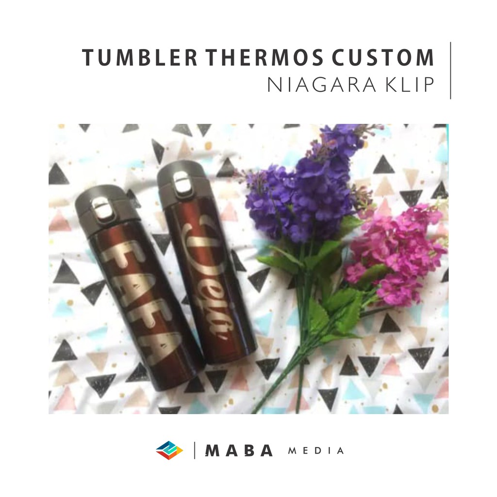TUMBLER THERMOS CUSTOM NIAGARA KLIP | HADIAH WISUDA | KADO UNIK