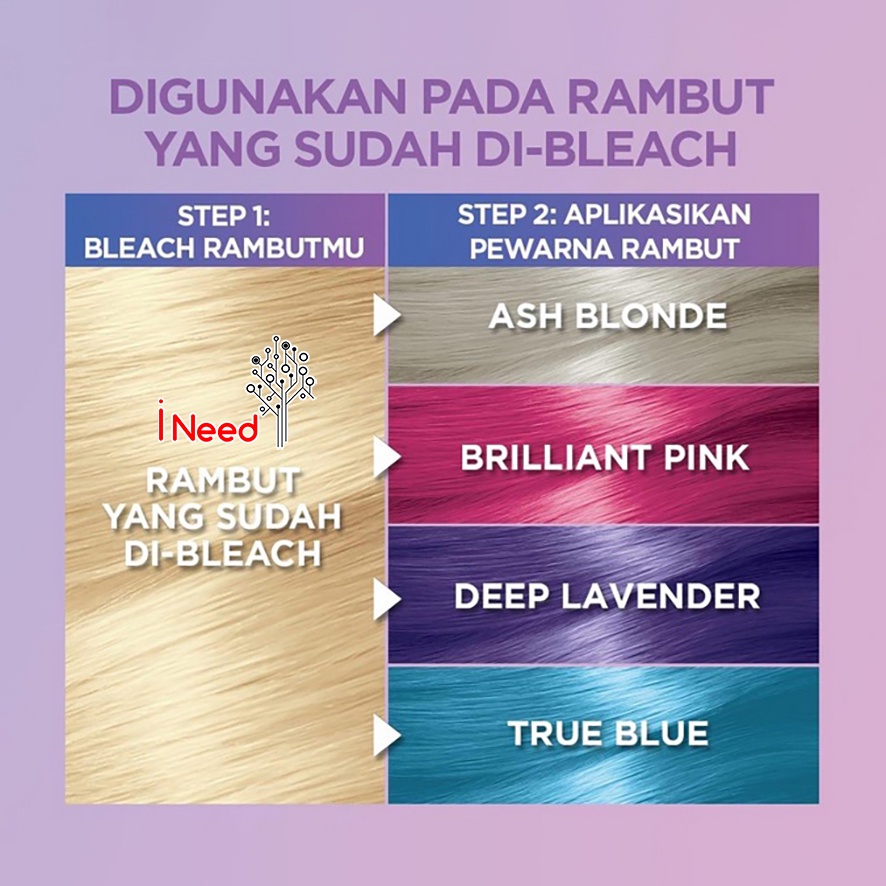 (INEED) NEW Garnier Color Naturals Ultra Color 30gr ASH BLONDE/BRILLIANT PINK/TRUE BLUE/DEEP LAVENDER