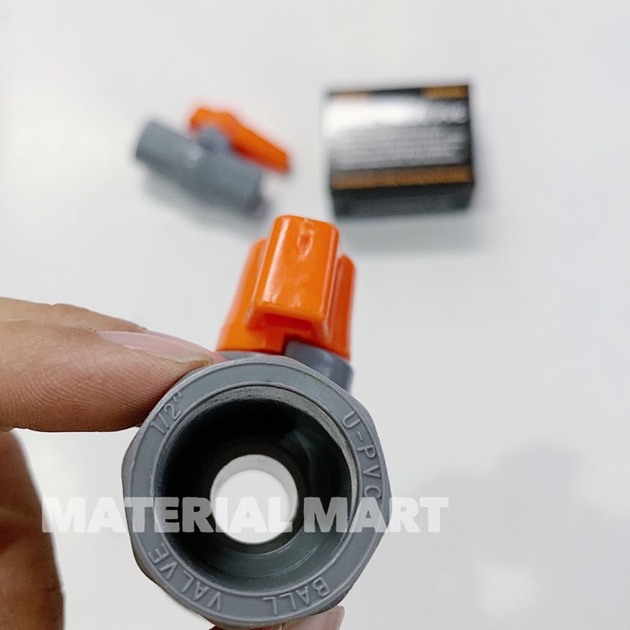 Ball Valve 1/2&quot; HIOSHI | Stop Kran 1/2 inch | Keran PVC 1/2 BAGUS ASLI | Material Mart