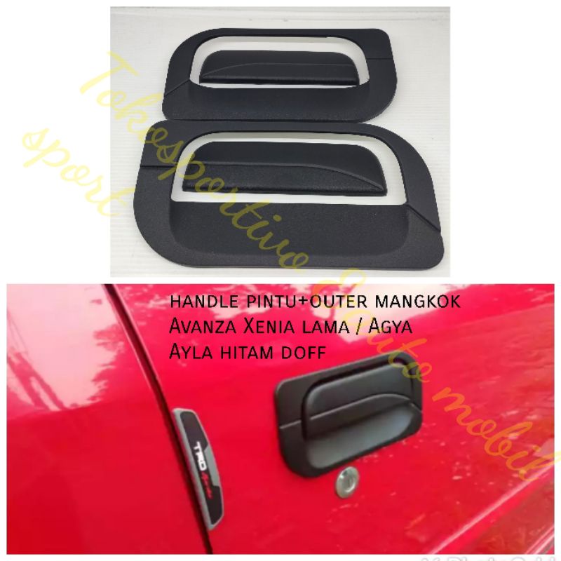 cover handle pintu+outer mangkok Avanza Xenia Lama Agya Ayla hitam doff