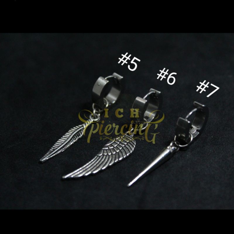 IP-J Anting tindik model daun ala Korea /anting korea