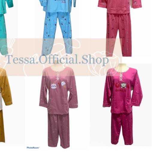 ✾ BAJU TIDUR TESSA LENGAN PANJANG JUMBO PIYAMA CEWEK BAJU TIDUR TESSA PP JUMBO MURAH PAKAIAN WANITA