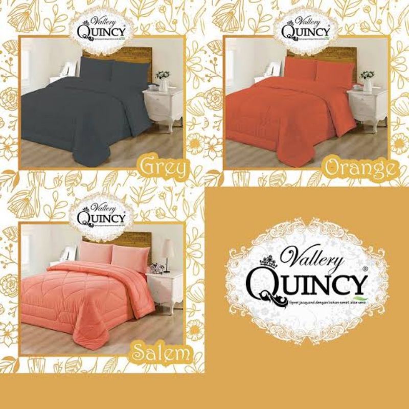 Bedcover Vallery Quincy Quilt Ukuran 225x245 cm Kualitas Premium By Internal Grup