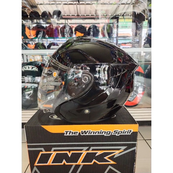 helm INK dinamic hitam glossy solid ORIGINAL
