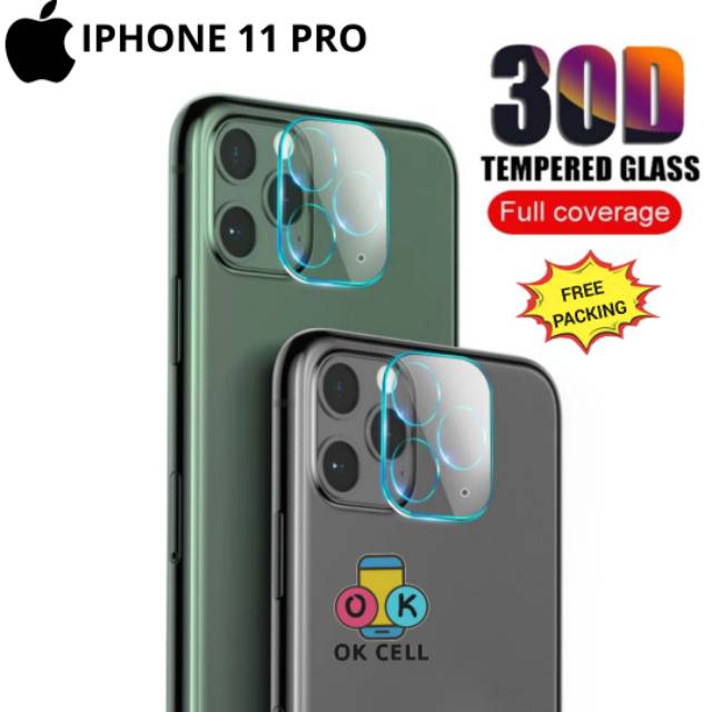 Tempered Glass Camera lensa iPhone 11 Pro TG Anti Gores Kaca kamera belakang Premium