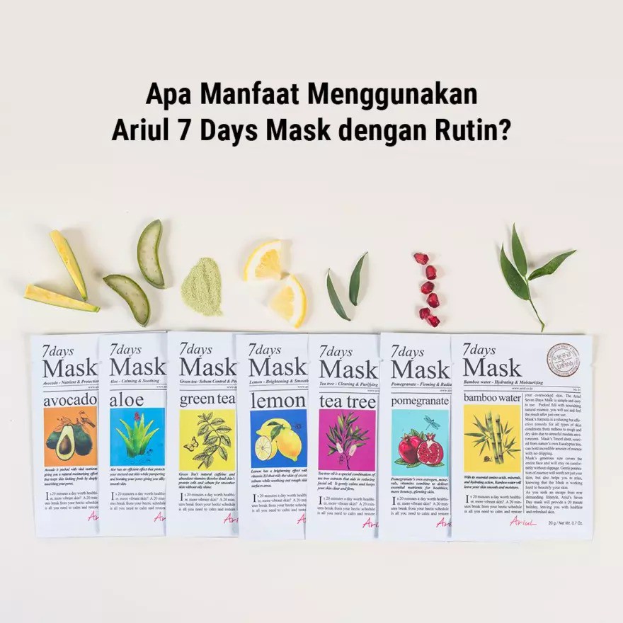 ARIUL 7 Days Sheet Mask BPOM ORIGINAL / Masker Wajah Korea Masker Tissue BY AILIN