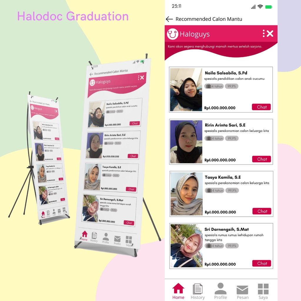 CETAK BANNER WISUDA HALODOC [X-BANNER UKURAN 160x60]