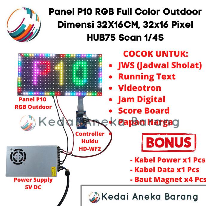 Panel Module Modul LED P10 Running Text SMD RGB Outdoor